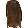 Durango Lil' Rebel by Big Kids Distressed Flag Western Boot, BAY BROWN/WHITE, M, Size 4.5 DBT0234Y